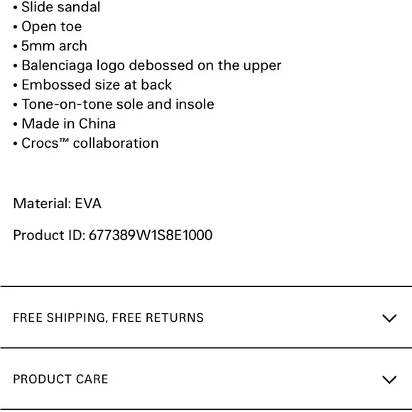 Balenciaga Pool Crocs Slide Sandal - Black, Size 9.5 (39) - Picture 5 of 14